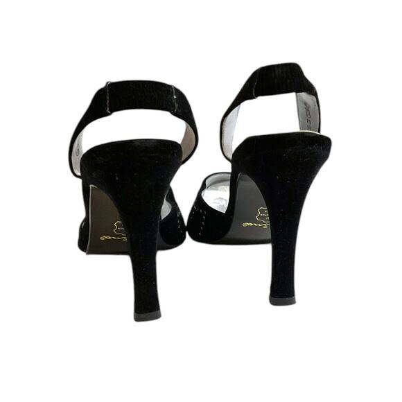Touch Of Nina Heels Women’s Size 7M Black Suede Sparkle Rhinestones Slingback’s - Picture 6 of 12